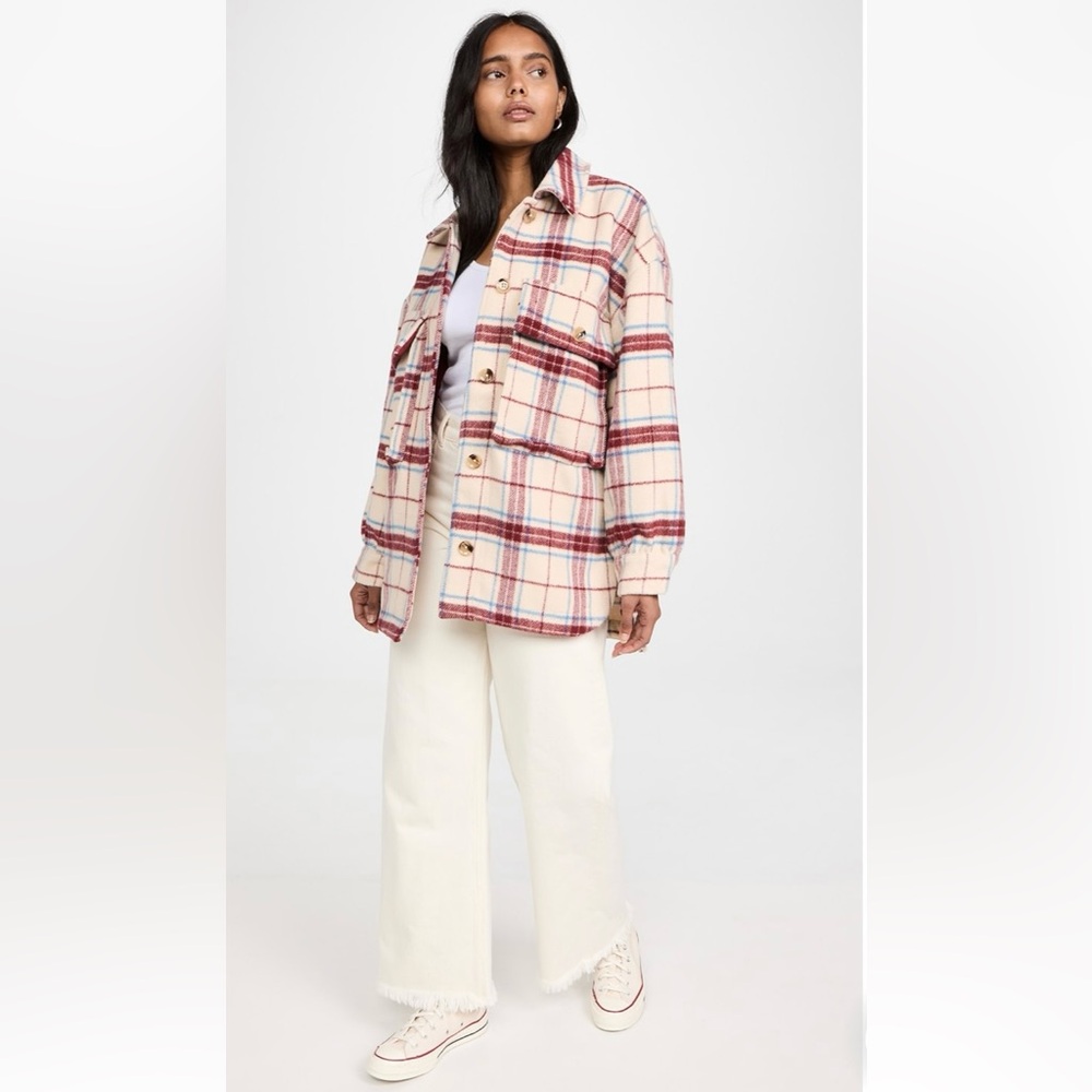 English Factory NWT Plaid Wool blend Shacket size S